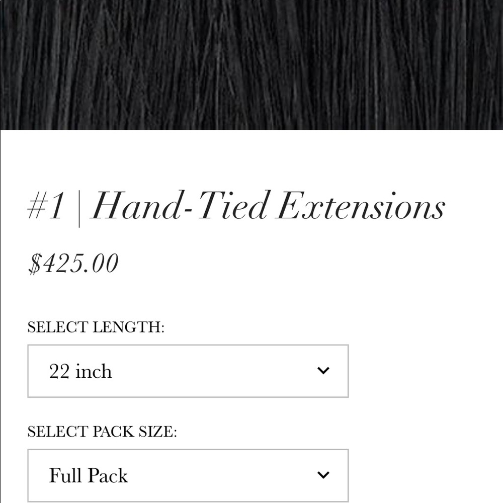 Hand Tied Bombshell Extensions 22” Inch Black